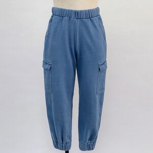 Express Blue Cargo Joggers Pants Womens Small Elastic Waist‎ Casual Comfy Sweats